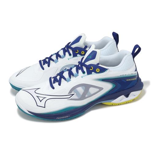 Mizuno 羽球鞋 Wave Claw Neo 3 男鞋 寬楦 白藍 回彈 室內運動 羽排鞋 美津濃 71GA2473-16