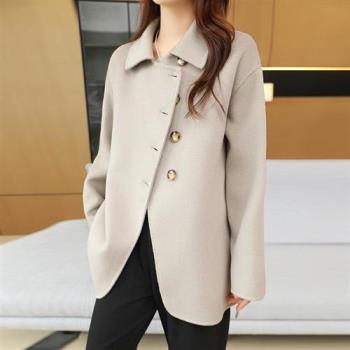 【巴黎精品】羊毛大衣毛呢外套-時尚個性系帶翻領女外套4色a1il25