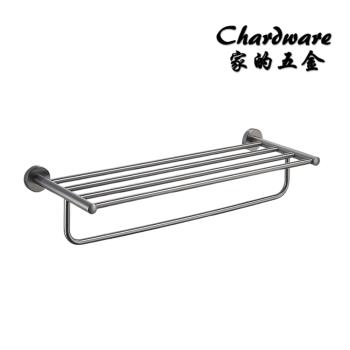 【家的五金】打孔 304不鏽鋼槍灰毛巾置物架 61cm / 浴巾架.不鏽鋼.消光黑.工業風.置衣架.毛巾架.置物架.收納.衛浴
