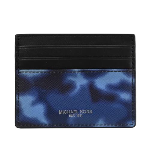 MICHAEL KORS KENT 燙印LOGO渲染信用卡名片夾.靛藍