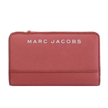 MARC JACOBS 馬克賈伯 經典燙印LOGO防刮零錢中夾.玫紅