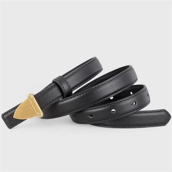 【米蘭精品】皮帶真皮腰帶-牛皮三角形設計扣時尚女配件3色74jp65