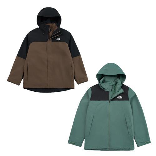 The North Face 北面 三合一防水外套 男裝 刷毛 棕/綠【運動世界】NF0A89ZP5EX/NF0A88FRLFW