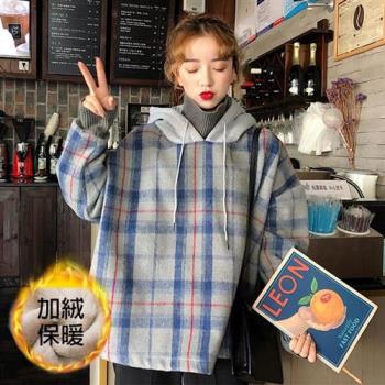 【韓國K.W.】現貨韓國專櫃品質甜美加絨加厚上衣洋裝(保暖/洋裝/超暖禦寒/加絨)