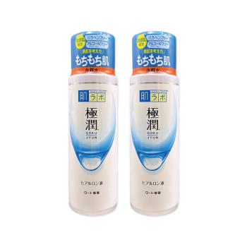 (2瓶超值組)日本ROHTO樂敦-HADALABO肌研極潤4重玻尿酸潤澤化妝水170ml/白瓶-滋潤型(橘標)(臉部精華護膚水,洗臉後妝前濕敷保養)