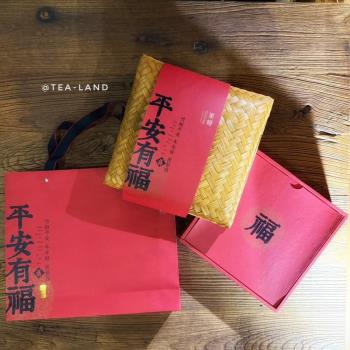 【 茶韻 】 平安有福竹編禮盒 2001年中茶省公司紅印 普洱茶 熟茶