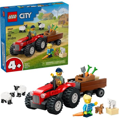 樂高積木LEGO 60461 202501 城市系列 - 紅色農場拖拉機與拖車和綿羊