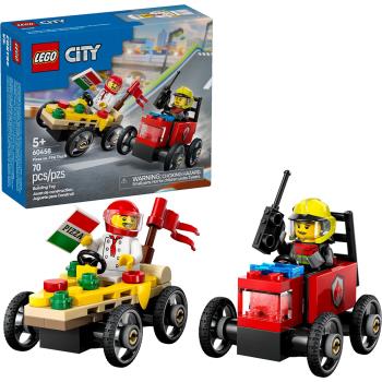 樂高積木LEGO 60458 202501 城市系列 - 披薩vs.消防車賽車套裝
