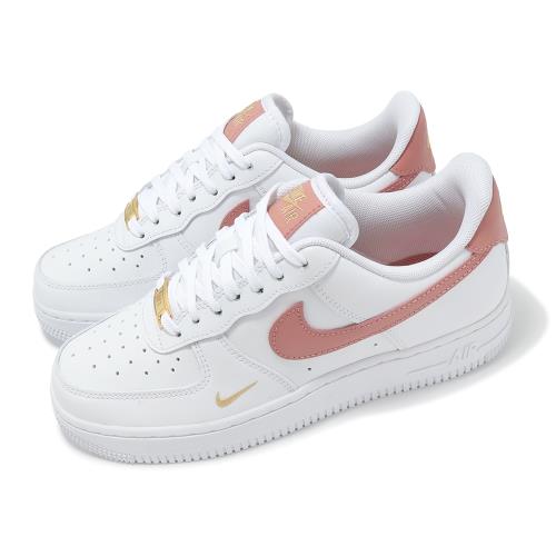 Nike 休閒鞋 Wmns Air Force 1 07 ESS 女鞋 白 乾燥玫瑰粉 AF1 刺繡 小勾 CZ0270-103