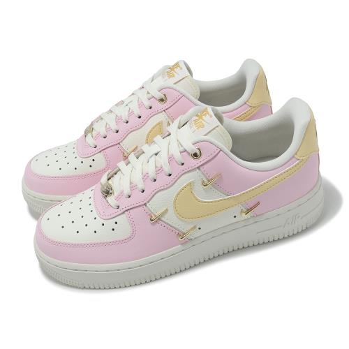 Nike 休閒鞋 Wmns Air Force 1 07 LX 女鞋 粉紅 白 小金勾 金屬勾勾 AF1 IB2574-600
