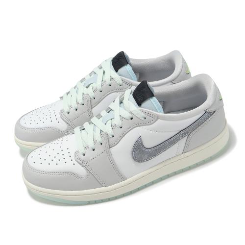 Nike 休閒鞋 Air Jordan 1 Low OG 男鞋 女鞋 蛇年 新年 CNY 灰 綠 蛇紋 AJ1 HF3144-100