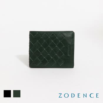 【ZODENCE 佐登司】CRAFTZEAL進口真皮中性編織7卡證件窗短夾(多色/2025新款上市)