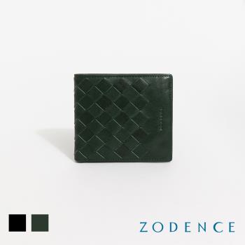 【ZODENCE 佐登司】CRAFTZEAL進口真皮中性編織4卡零錢袋短夾(多色/2025新款上市)