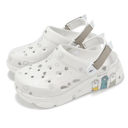 Skechers 洞洞鞋 Max Cushioning Foamies-Purr-Fection 女鞋 米白 厚底水鞋 111658OFWT