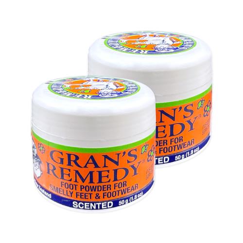 (2罐超值組)紐西蘭Grans Remedy老奶奶-長效淨味約6個月清爽神奇除臭鞋粉50g/罐-微香橘(內附勺子,鞋內去腳氣,運動鞋皮鞋植萃香氛消臭)