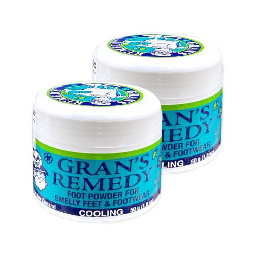 (2罐超值組)紐西蘭Grans Remedy老奶奶-長效淨味約6個月清爽神奇除臭鞋粉50g/罐-薄荷藍(內附勺子,鞋內去腳氣,運動鞋皮鞋植萃香氛消臭)