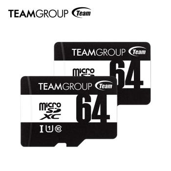 【超值二入組】Team 十銓 64GB microSDXC UHS-I U1 C10記憶卡 100MB/s(含轉卡)