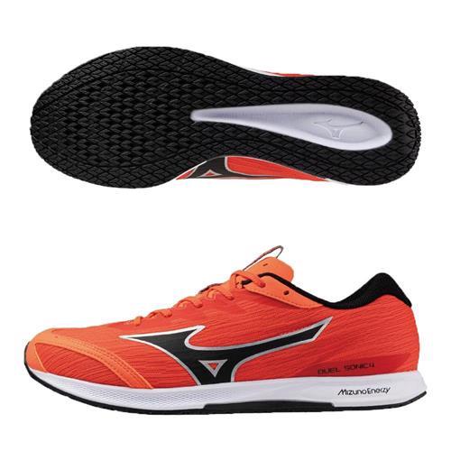 Mizuno 美津濃 慢跑鞋 男鞋 DUEL SONIC 4 橘紅【運動世界】U1GD257006