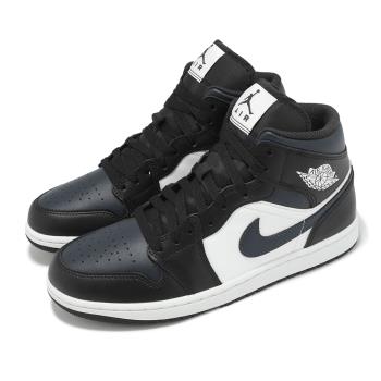 Nike 休閒鞋 Air Jordan 1 Mid Off Noir Toe 男鞋 黑 白 AJ1 一代 中筒 DQ8426-010