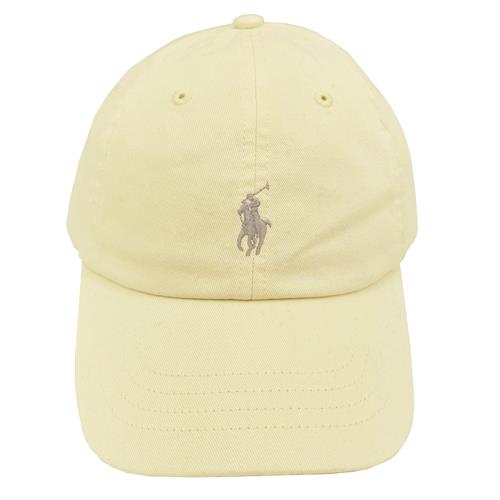 【RALPH LAUREN】POLO刺繡小馬LOGO鴨舌/棒球帽(米白)