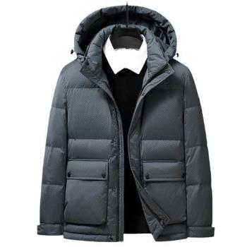 【巴黎精品】真 羽絨90%白鴨絨 羽絨外套鴨絨夾克-休閒連帽羽絨衣男外套3色a1is70