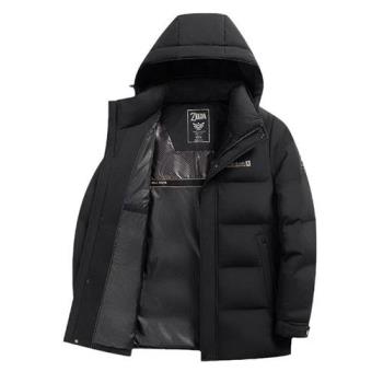 【巴黎精品】真 羽絨90%白鴨絨 羽絨外套鴨絨夾克-壓花工藝羽絨中長男外套3色a1is66