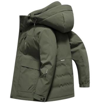【巴黎精品】真 羽絨90%白鴨絨 羽絨外套鴨絨夾克-中長戶外連帽保暖男外套3色a1is56