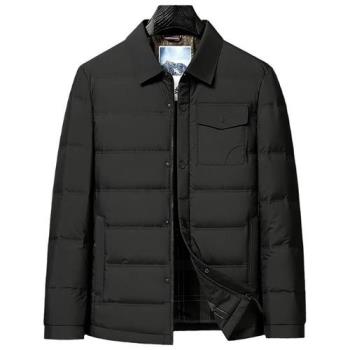 【巴黎精品】真 羽絨90%白鵝絨 羽絨外套鵝絨夾克-商務襯衫領羽絨衣男外套4色a1is40