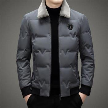【巴黎精品】真 羽絨90%白鴨絨 羽絨外套鴨絨夾克-可脫卸羊毛領休閒保暖男外套3色a1is138