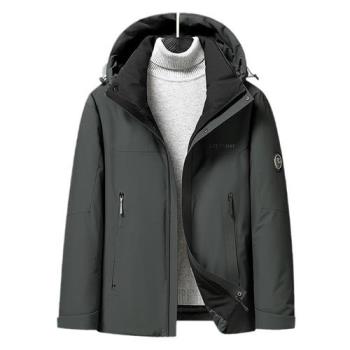 【巴黎精品】真 羽絨90%白鴨絨 羽絨外套鴨絨夾克-新款連帽加厚戶外防寒保暖男外套3色a1is118