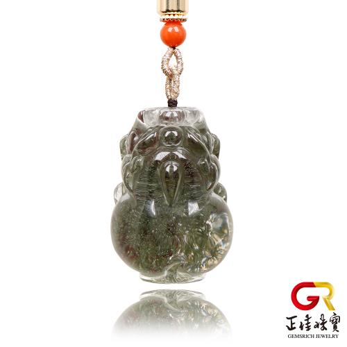 【正佳珠寶】綠幽靈 頂級極淨千層滿幽 金錢貔貅 39g 綠幽靈貔貅吊墜｜可調式棉繩