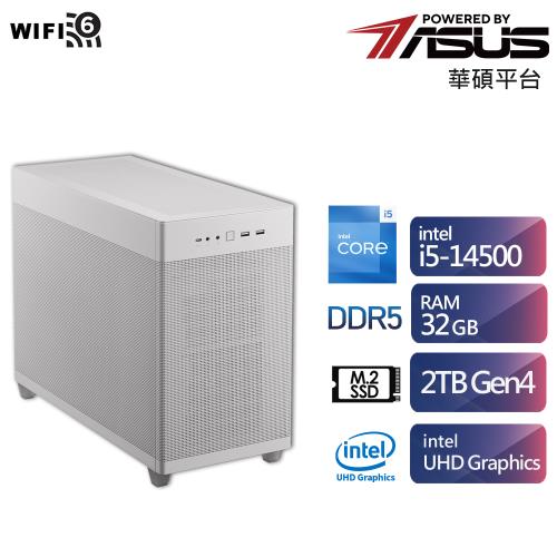華碩B760平台i5十四核效能電腦 (i5-14500/32G/2TB)【ET1EC1016A】