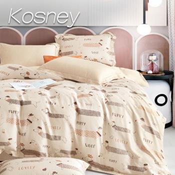 KOSNEY 汪汪的愛 單人100%天絲TENCEL三件式兩用被床包組