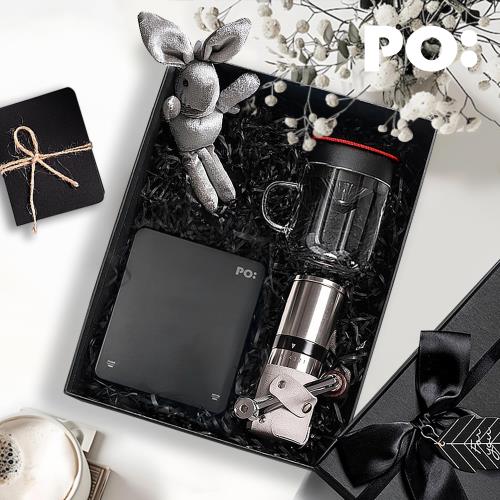 【PO:Selected】丹麥手沖咖啡三件禮盒組(電子秤/玻璃杯240ml-共4色/咖啡磨2.0) 