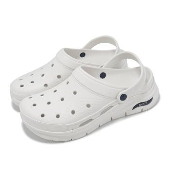 Skechers 洞洞鞋 Arch Fit-Valiant 男鞋 白 雙密度 支撐 親水 園丁鞋 涼拖鞋 243160WNV