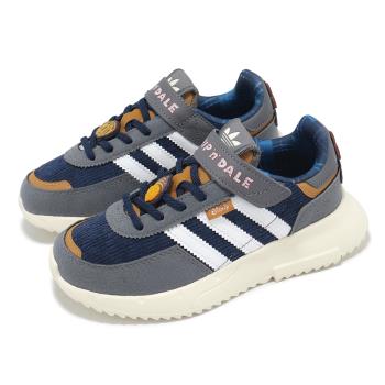 adidas x 迪士尼 童鞋 Retropy F2 CF EL C 中童 灰藍 奇奇蒂蒂 魔鬼氈 小朋友 愛迪達 IH3502