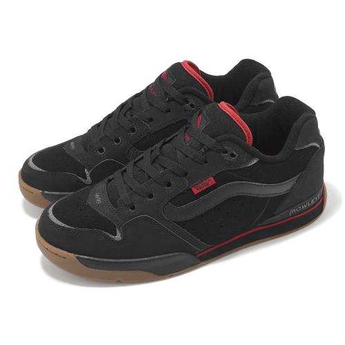 Vans 滑板鞋 Rowley Xlt 男鞋 黑 紅 膠底 厚鞋舌 水洗 復古 麂皮 板鞋 休閒鞋 VN000D1GA2T