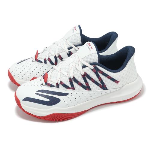 Skechers 休閒鞋 Viper Court Rally 男鞋 白 藍紅 緩衝 抓地 匹克球鞋 運動鞋 246110WNVR