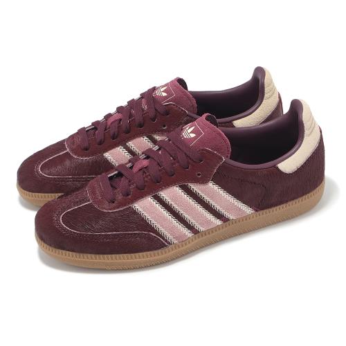 adidas 德訓鞋 Samba OG W 女鞋 酒紅 粉紅 復古 休閒鞋 馬毛鞋面 愛迪達 JP5330