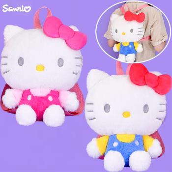 凱蒂貓HELLO KITTY兒童後揹包包雙肩揹包絨毛娃娃玩偶揹包 894161(生日禮物 聖誕節)【卡通小物】