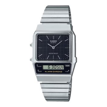 【CASIO 卡西歐】日系復刻版-銀色雙顯 中性錶 (AQ-800E-1A)