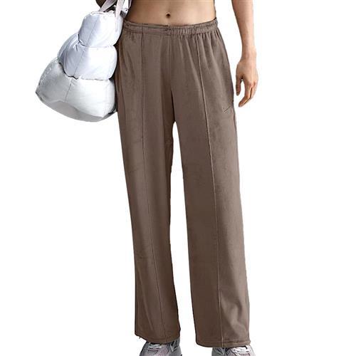 Nike CHLL VLR MR OH SWT 女款 摩卡色 運動 休閒 中腰 刺繡 絲絨 長褲 HJ0923-233