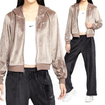 Nike CHLL VLR FZ HDY 女款 棕色 運動 休閒 寬鬆 Logo 連帽 外套 HJ0958-233