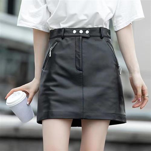 【巴黎精品】皮裙短裙-韓版A字包臀短裙女裙子a1iv23