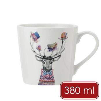 《Mikasa》Tipperleyhill瓷製馬克杯(高帽鹿380ml) | 水杯 茶杯 咖啡杯 動物圖案 手繪風格