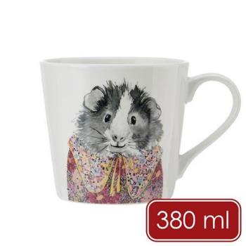 《Mikasa》Tipperleyhill瓷製馬克杯(睡袍天竺鼠380ml) | 茶杯 咖啡杯 動物圖案 手繪風 天竺鼠杯