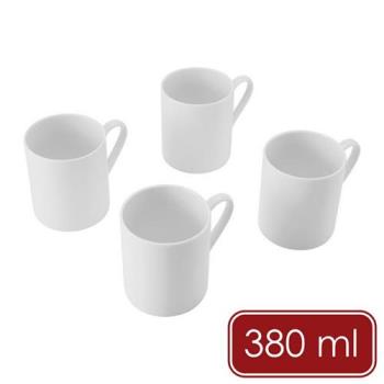 《Mikasa》Egret白瓷馬克杯4入(380ml) | 水杯 茶杯 咖啡杯