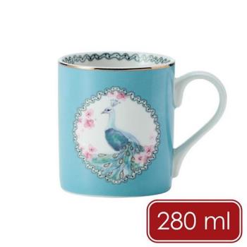 《Mikasa》金邊瓷製馬克杯(花間孔雀280ml) | 水杯 茶杯 咖啡杯 動物圖案 手繪風