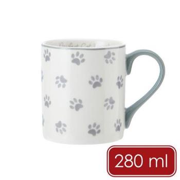 《Mikasa》瓷製馬克杯(貓腳印280ml) | 茶杯 咖啡杯 手繪風格 貓掌印 貓奴 貓咪杯