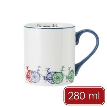 《Mikasa》瓷製馬克杯(彩色單車280ml) | 茶杯 咖啡杯 陶瓷杯 自行車圖案 手繪風格
